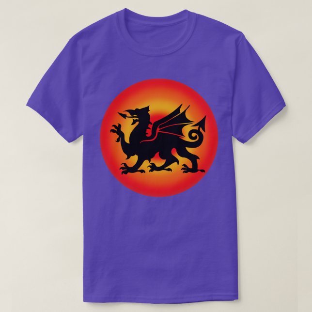 Welsh Dragon Sunset T-Shirt (Design Front)