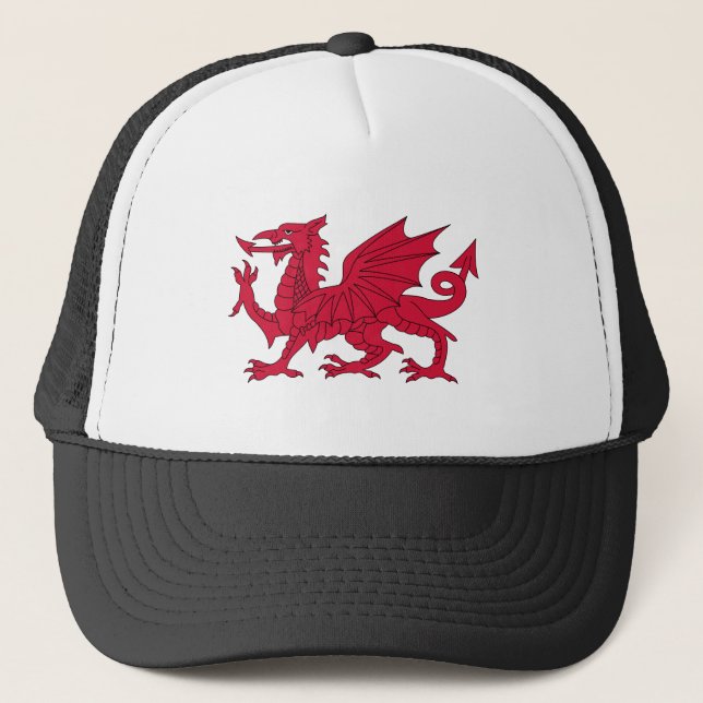 Welsh dragon trucker hat (Front)