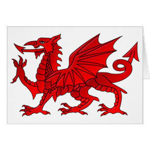 Welsh Dragon With a Bevel Effect Card