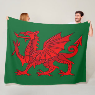 Welsh Dragon With a Bevel Effect Fleece Blanket