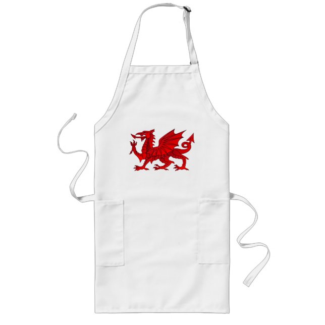 Welsh Dragon With a Bevel Effect Long Apron (Front)