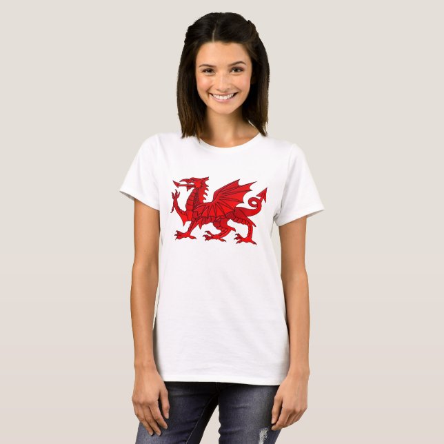 Welsh Dragon With a Bevel Effect T-Shirt (Front Full)