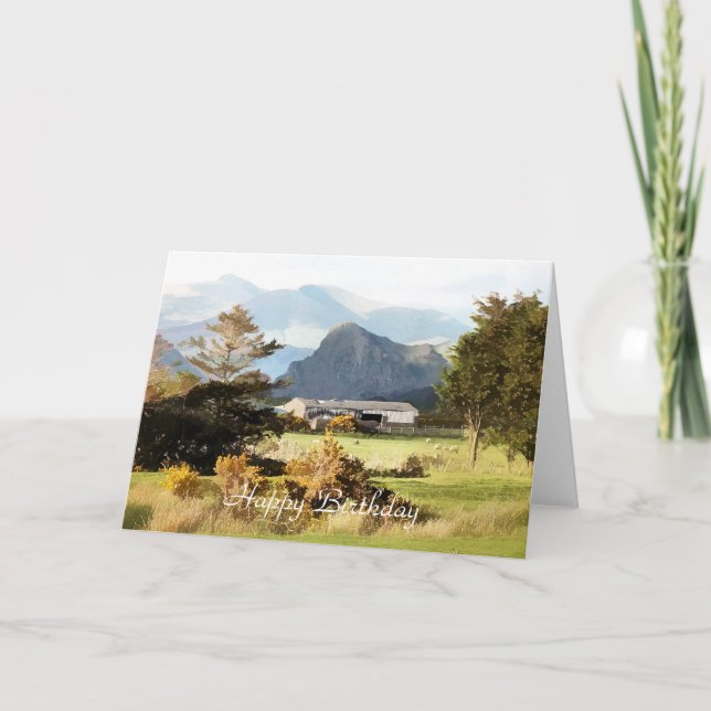 WELSH FARM AND MOUNTAIN LANDSCAPE CARD (Front)