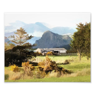 WELSH FARM AND MOUNTAINS PHOTO PRINT