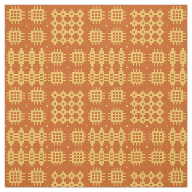 Welsh Faux Tapestry Brick on Yellow Pattern Fabric (Swatch)
