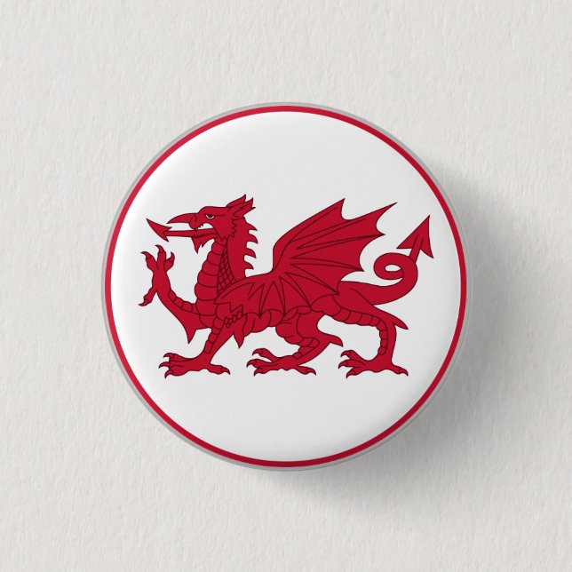 Welsh Flag 3 Cm Round Badge (Front)