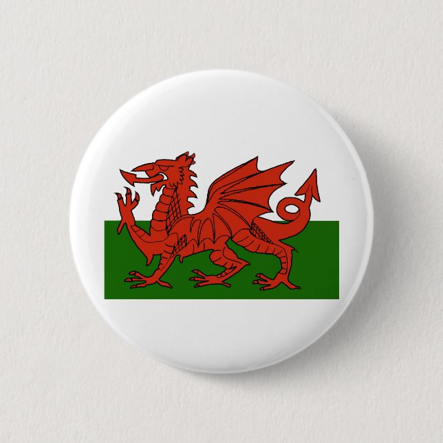 Welsh Flag 6 Cm Round Badge (Front)