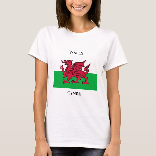 Welsh flag and name T-shirt (Front)