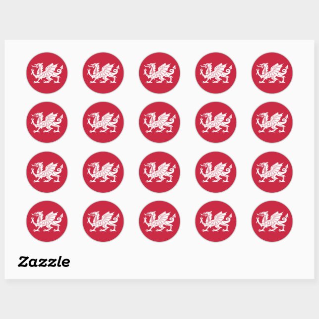 Welsh Flag Classic Round Sticker (Sheet)