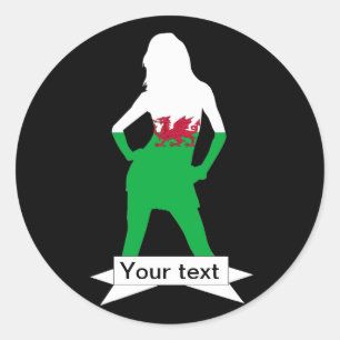 Welsh flag classic round sticker
