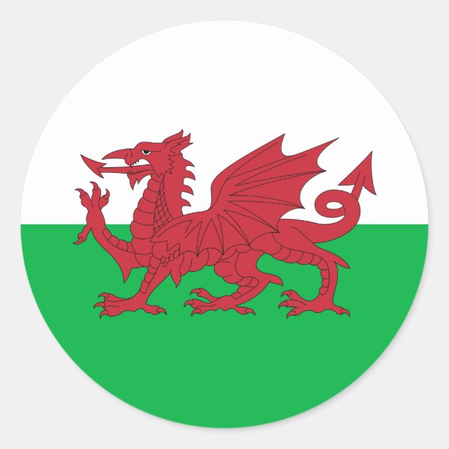 Welsh Flag Classic Round Sticker (Front)