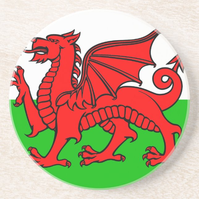 Welsh flag coaster (Front)
