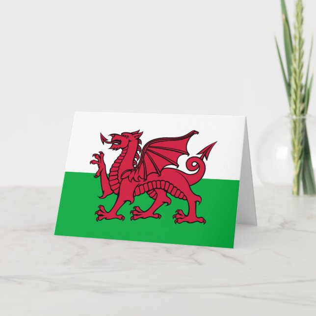 Welsh flag customisable horizontal card (Front)
