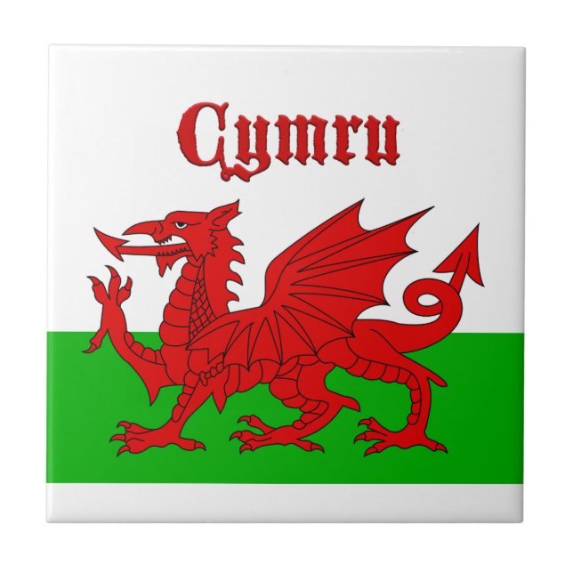 Welsh Flag Cymru Ceramic Tile (Front)