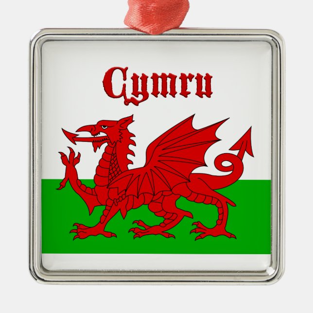 Welsh Flag Cymru Metal Ornament (Front)