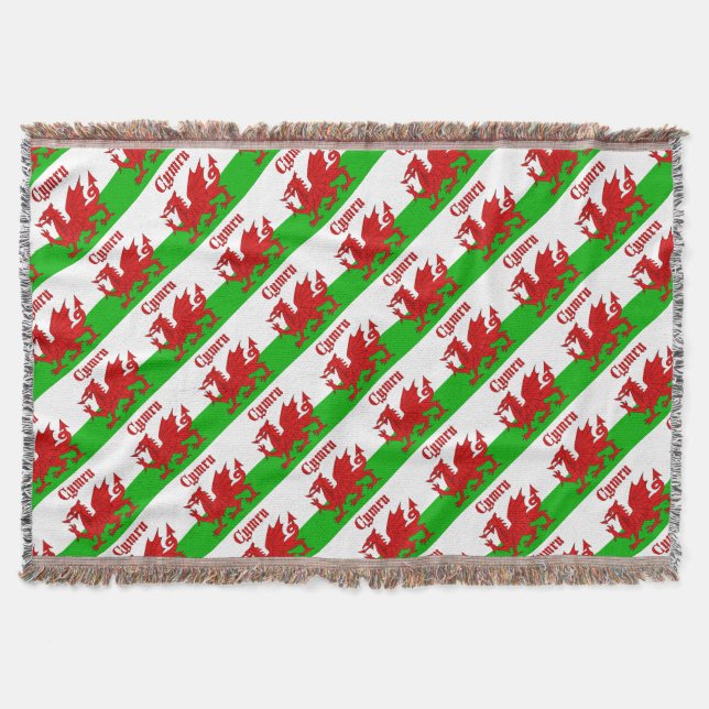 Welsh Flag Cymru Throw Blanket (Front)