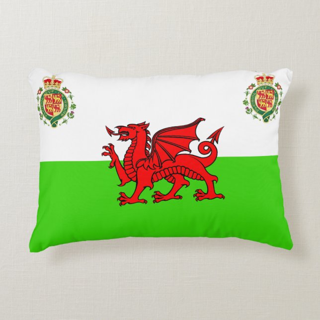 Welsh flag decorative cushion (Front)