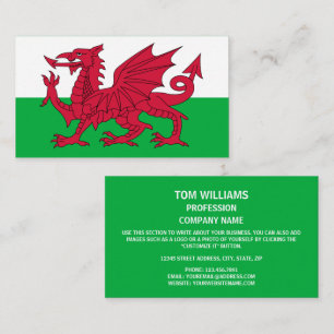 Welsh Flag, Flag of Wales Business Card
