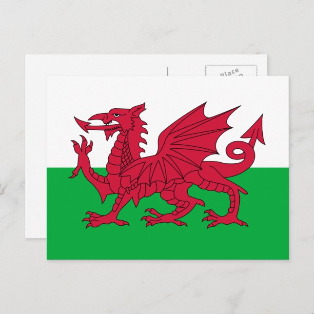 Welsh Flag, Flag of Wales Postcard (Front/Back)