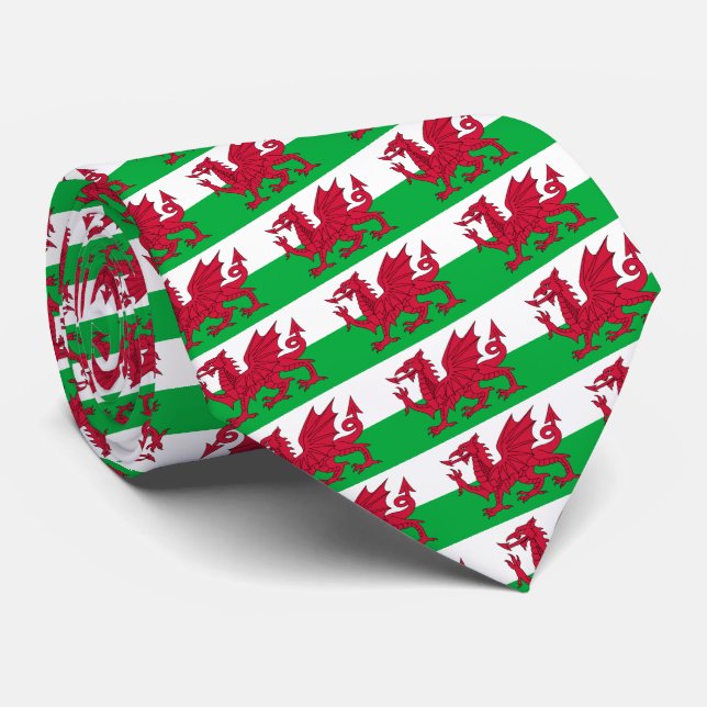 Welsh Flag, Flag of Wales Tie (Rolled)