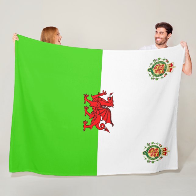 Welsh flag fleece blanket (In Situ)