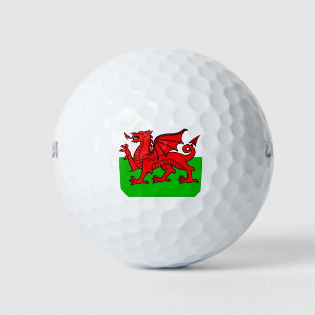 Welsh Flag Golf Balls (Front)