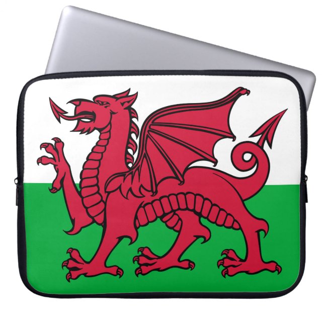Welsh flag laptop case (Front)