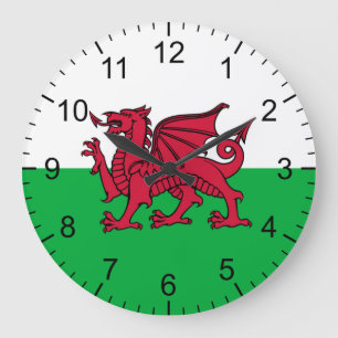 Welsh Flag Large Clock
