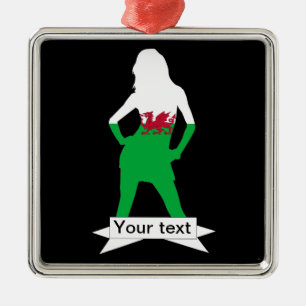 Welsh flag metal ornament