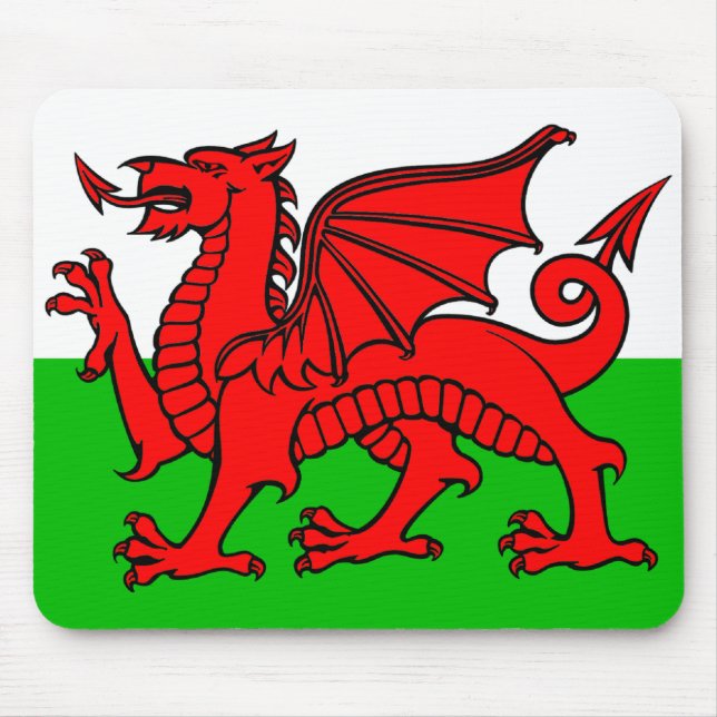 Welsh flag mouse pad (Front)