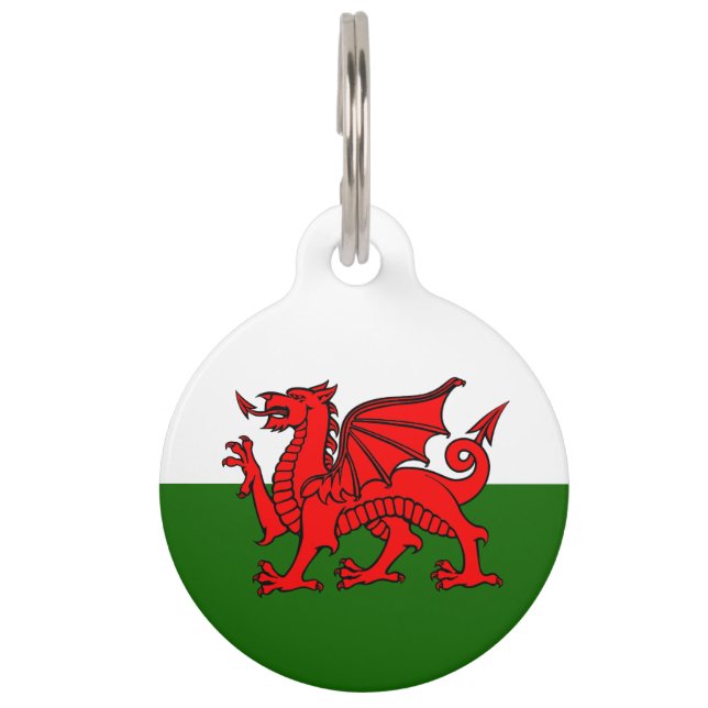 Welsh flag pet tag (Front)