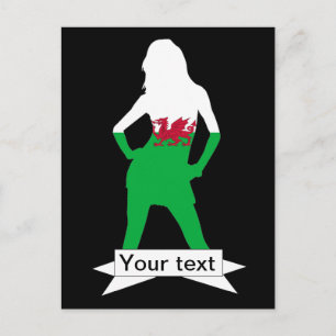 Welsh flag postcard