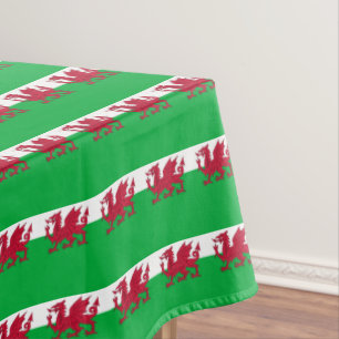 Welsh Flag & Wales dining tablecloth /decor Dragon