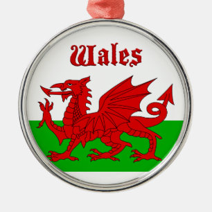 Welsh Flag Wales Metal Ornament