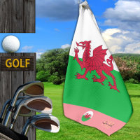 Welsh flag & Wales, monogrammed Cymru / lady Golf