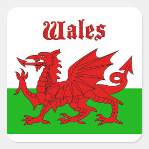 Welsh Flag Wales Square Sticker