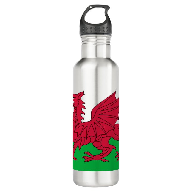 Welsh Flag (Wales) (Welsh Dragon) 710 Ml Water Bottle (Front)