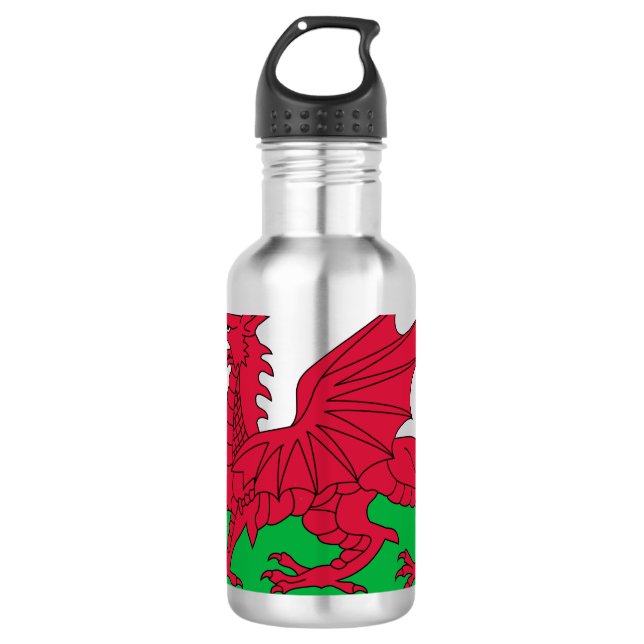 Welsh Flag (Wales) (Welsh Dragon) 710 Ml Water Bottle (Front)