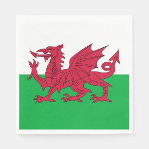 Welsh Flag (Wales) (Welsh Dragon) Napkin