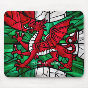 Welsh Flag with Red Dragon Mouse Pad