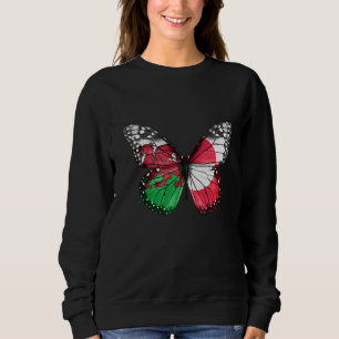 Welsh Greenlandic Flag Butterfly Sweatshirt