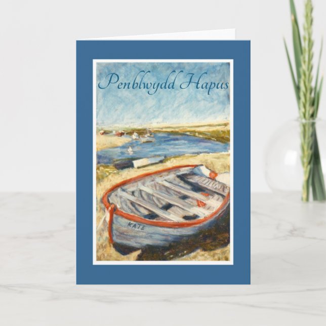 Welsh Greeting Birthday Card: Norfolk Dinghy Card (Front)