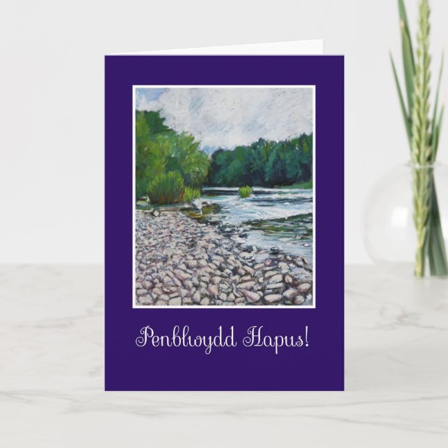 Welsh Greeting Birthday Card: River Usk Card (Front)