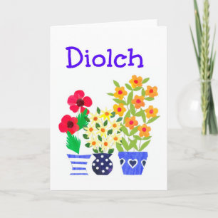 Welsh Greeting: Flower Power Thank You Card