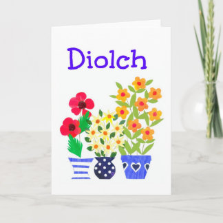 Welsh Greeting: Flower Power Thank You Card
