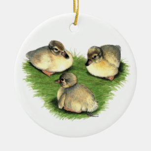 Welsh Harlequin Ducklings Ceramic Tree Decoration