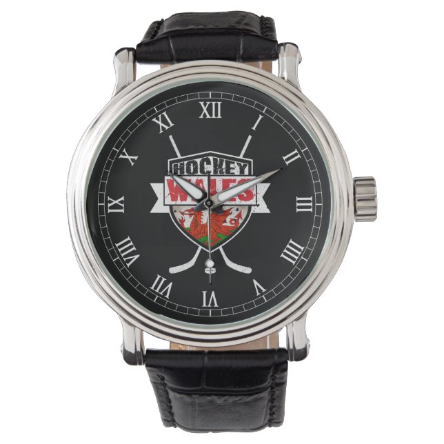 Welsh Ice Hockey Logo Wrist Watch (Front)