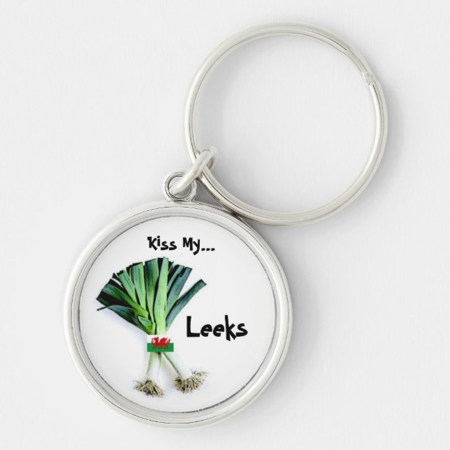 Welsh - Kiss My Leeks Keyring (Front)