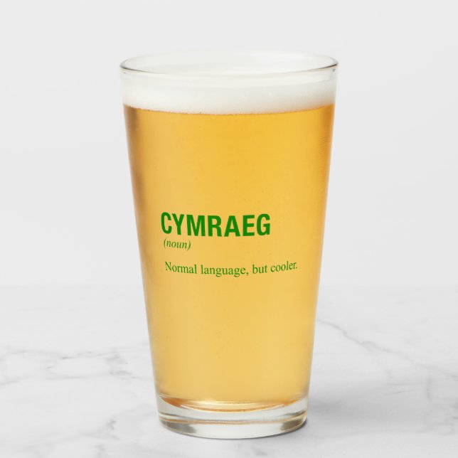 WELSH Language Glass (Front Filled)