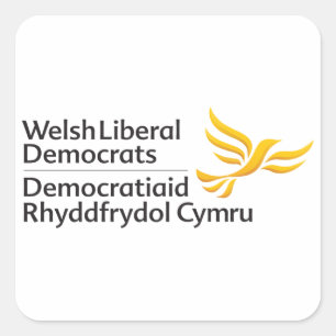 Welsh Liberal Democrats Logo - Cymru Square Sticker